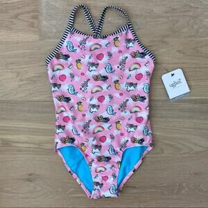 Dolfin Girls' Uglies Sweet Dreams Print One Piece Swimsuit NWT